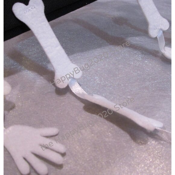 SKELETON fabric-canvas trick or treat tote bag-PAPYRUS- arms-legs move! NEW - Picture 8 of 10